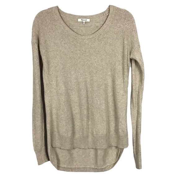 Madewell Chronicle Texture Pullover Sweater Heather Sand Tan Beige sz XS - Picture 5 of 10